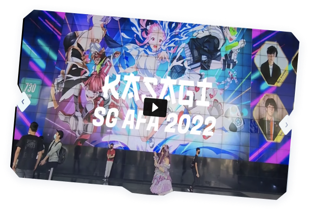 Kasagi attends and hosts events that bridge the gap between fans and the anime world. Kasagi will be exhibiting at Anime Festival Asia (AFA) 2023.